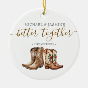 Better Together Christmas Newlywed Wedding Gift Ceramic Ornament