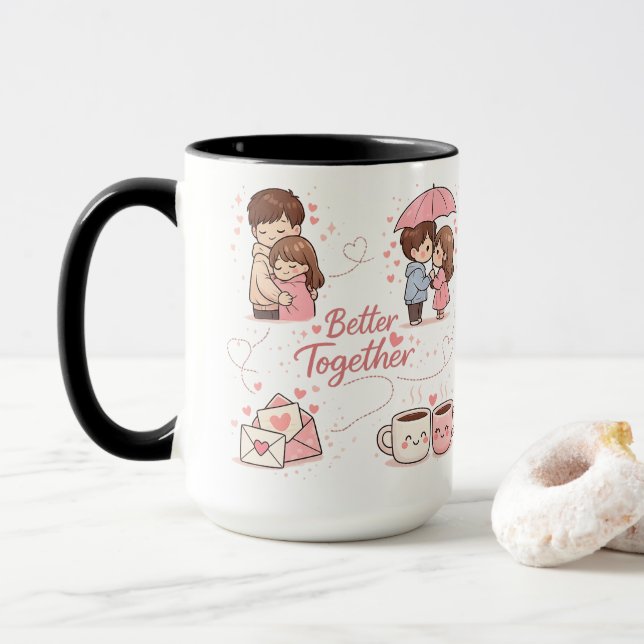 Better Together Coffee Mug – Perfect Romantic Gift (With Donut)