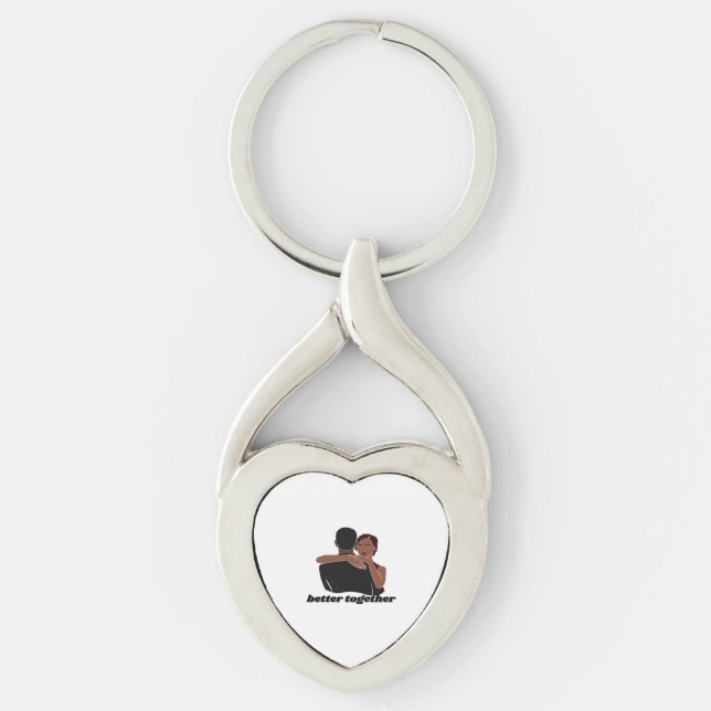 Better Together Couple Modern Vibe  Keychain (Front)
