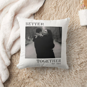 Better Together Couple Photo Newlyweds Home Decor Throw Pillow