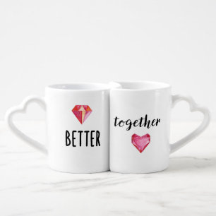 Better Together   Couples Modern Gemstones Coffee Mug Set