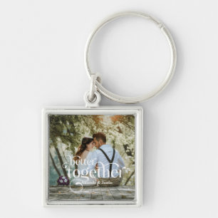 Better Together Couples Photo Keychain