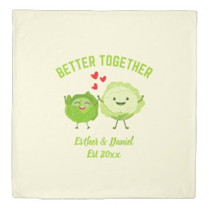 BETTER TOGETHER Cute Cabbage Valentine Couples Duvet Cover