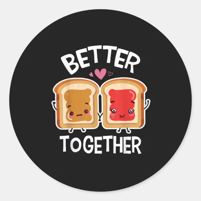 Better Together Fun Couple Playful Style Classic Round Sticker | Zazzle