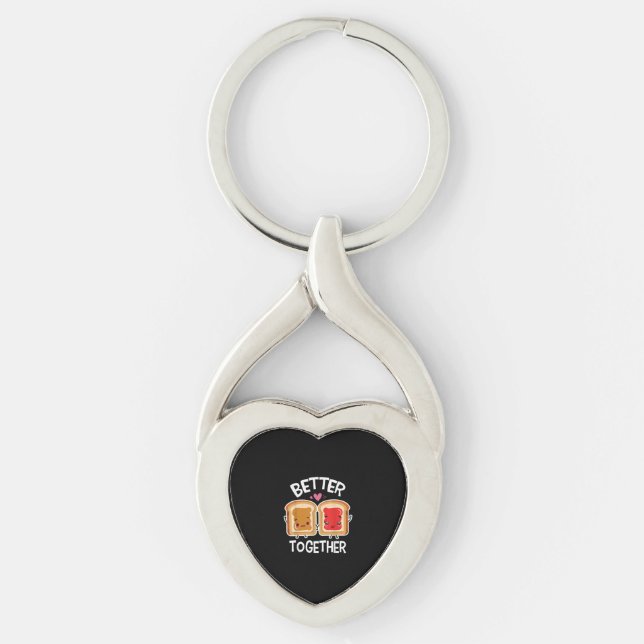 Better Together Fun Couple Playful Style  Keychain (Front)