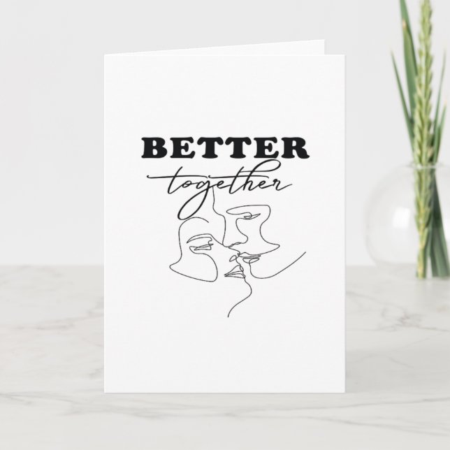 Better Together Kissing Romantic Design  Card (Front)