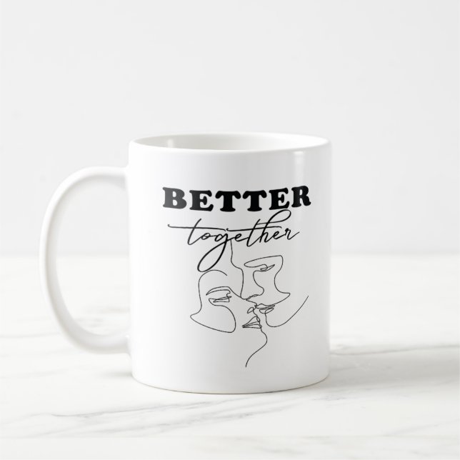 Better Together Kissing Romantic Design  Coffee Mug (Left)