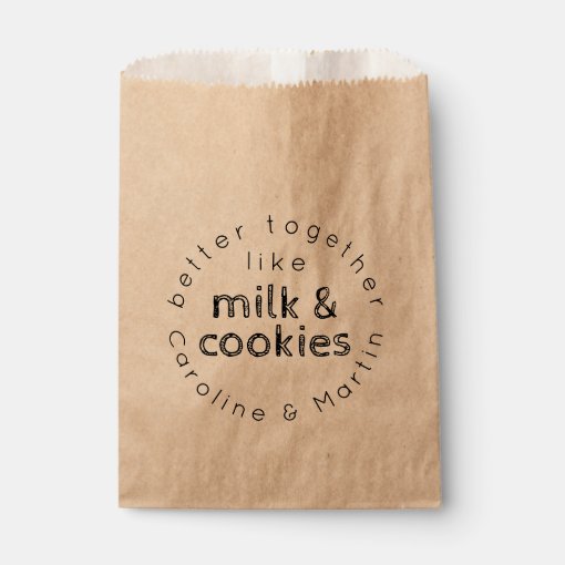 Better Together Like Milk and Cookies Wedding Favor Bag | Zazzle