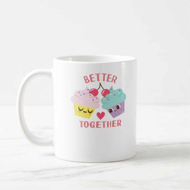 Better Together Love Heartfelt Design  Coffee Mug (Left)