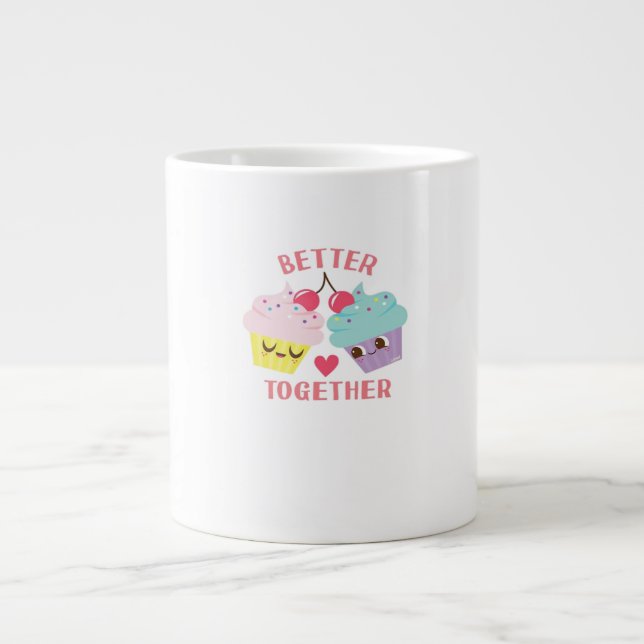 Better Together Love Heartfelt Design  Giant Coffee Mug (Front)