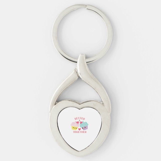 Better Together Love Heartfelt Design  Keychain (Front)