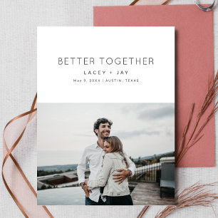 Better Together Modern Photo Save the Dates Announcement Postcard