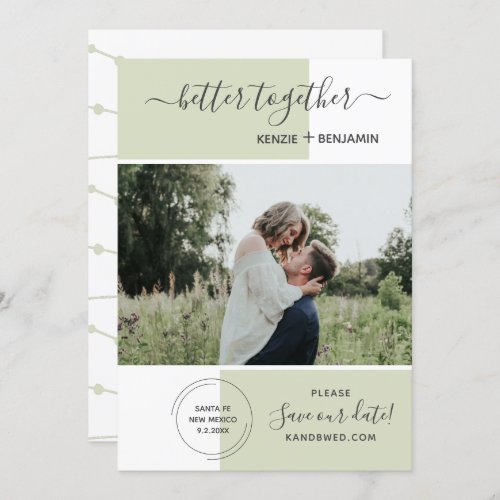 Better Together Photo Save the Date Wedding Modern Invitation