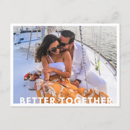 Better Together Photo Wedding Save the Date Postcard