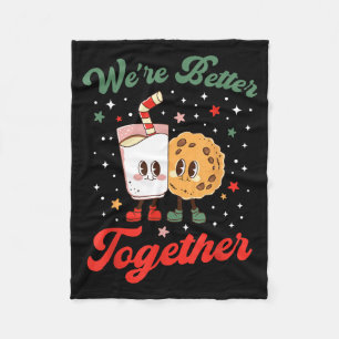 Better together retro matching couple christmas fleece blanket