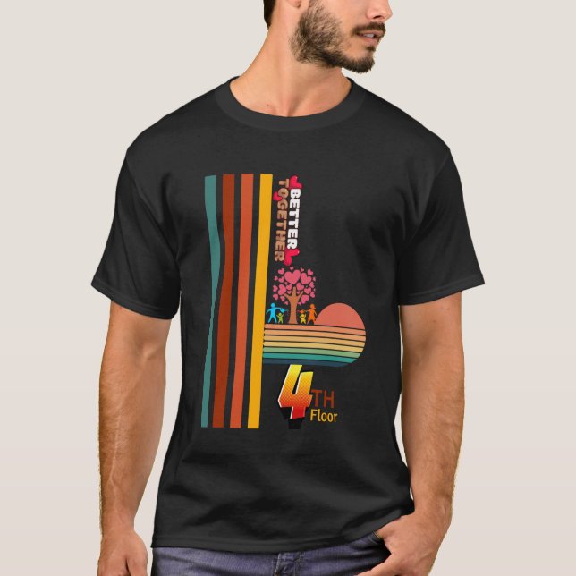 Better Together Retro Sunset Inspirational 4th Flo T-Shirt (Front)