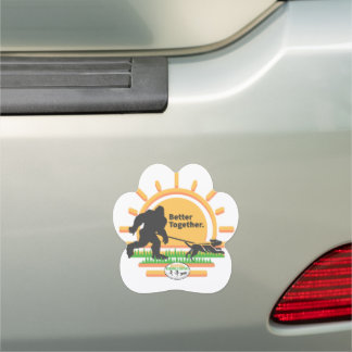 Better Together Sasquatch Canicross Paw Car Magnet