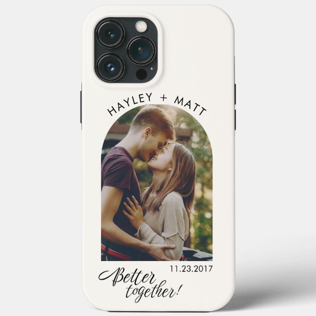 Better Together Script Engagement Photo Custom Case-Mate iPhone Case (Back)