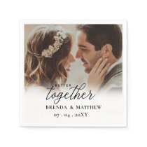 Better Together Script Photo Save The Date Napkins