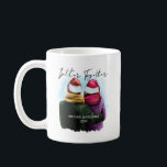 Better Together Script Watercolor Couple Christmas Coffee Mug<br><div class="desc">Better Together,  personalized christmas mug. This watercolor design has a trendy illustration of a couple wearing santa hats. "Better Together" is hand lettered in modern script and the template is ready for you to add your names and the year. Double sided with the same design on both sides.</div>