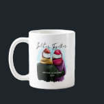 Better Together Script Watercolor Couple Christmas Coffee Mug<br><div class="desc">Better Together,  personalized christmas mug. This watercolor design has a trendy illustration of a couple wearing santa hats. "Better Together" is hand lettered in modern script and the template is ready for you to add your names and the year. Double sided with the same design on both sides.</div>