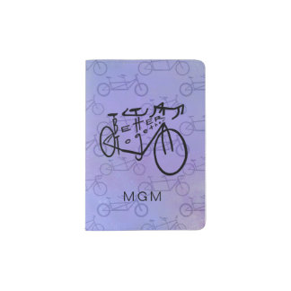 Better Together Tandem Bike Monogram Passport Holder