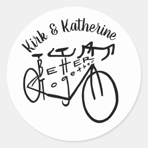Better together tandem biking personalized sticker