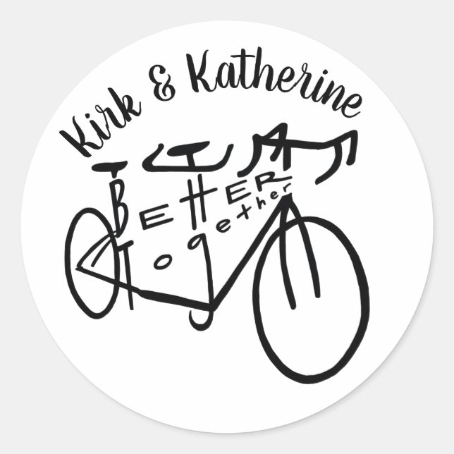 Better together tandem biking personalized sticker (Front)