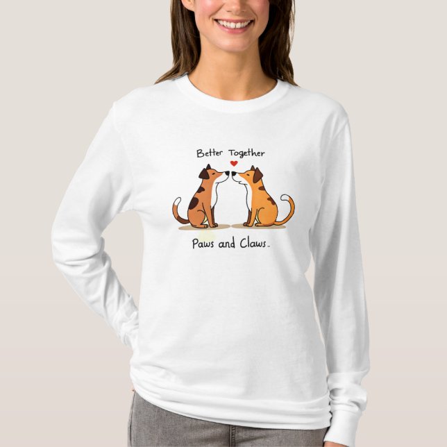 Better Together: Two Cartoon Dogs T-Shirt (Front)