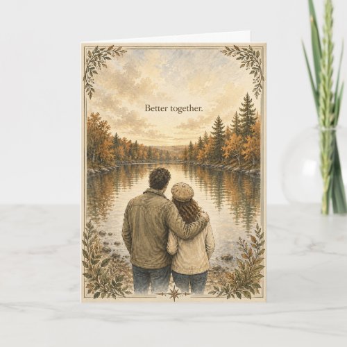 Better Together Watercolor Couple Love Card