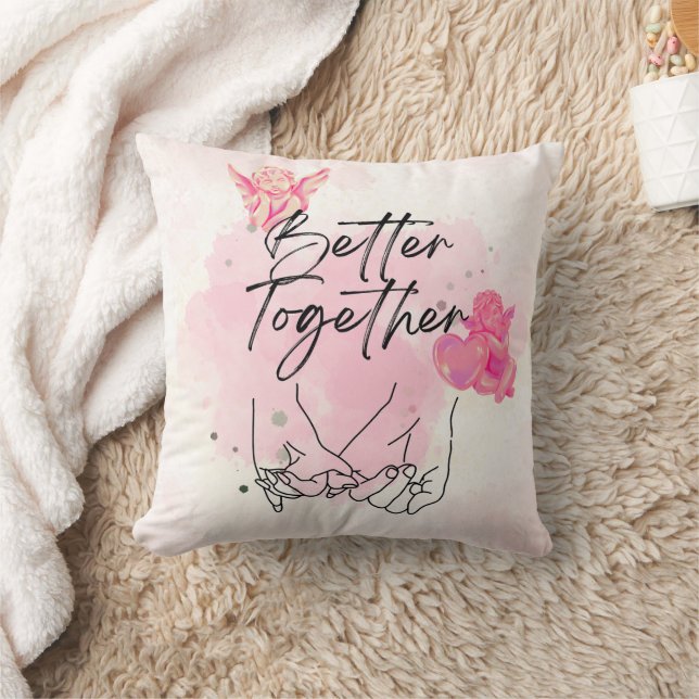 "Better Together" wedding gift Throw Pillow (Blanket)