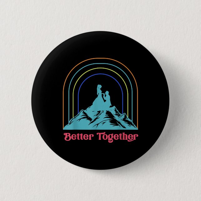 Better Together Wedding Groom Bride Husband Wife M Button (Front)