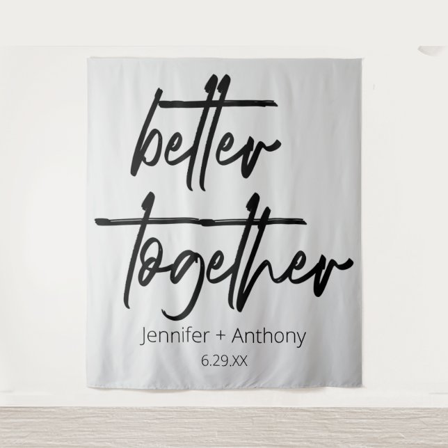 Better Together Wedding Personalized Backdrop (Front)