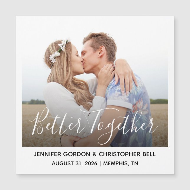 Better Together | Whimsy Photo Engagement  Magnet (Front)