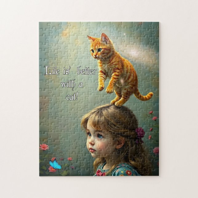 Better with a Cat  Jigsaw Puzzle (Vertical)