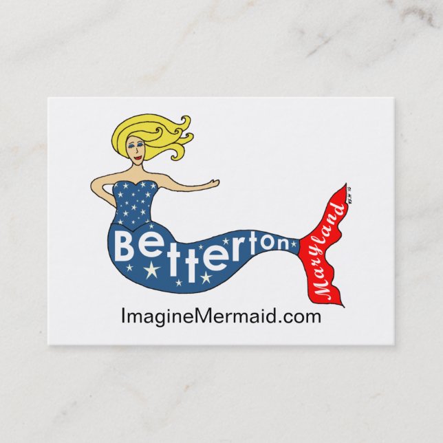 Betterton Mermaid at ImagineMermaid.com Business Card (Front)