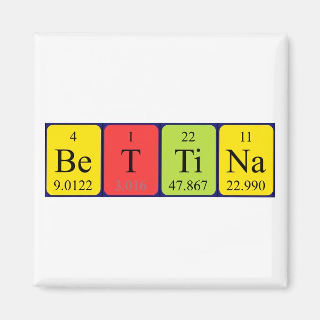 Bettina periodic table name magnet (Front)