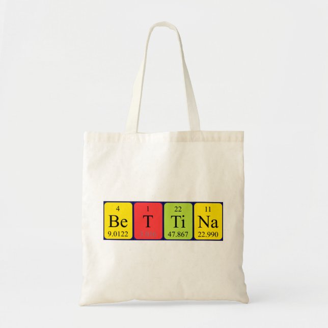 Bettina periodic table name tote bag (Front)