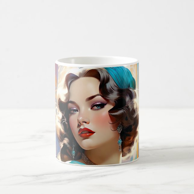 Betty A Lovely Art Deco Woman Coffee Mug (Center)