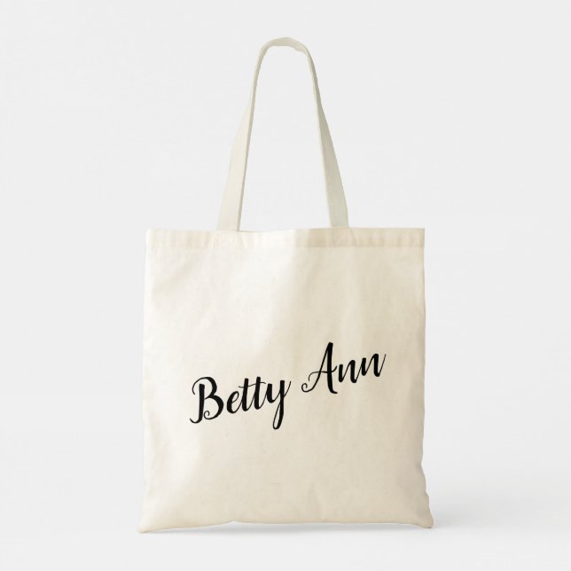 Betty Ann Customizable Script Design Tote Bag (Back)