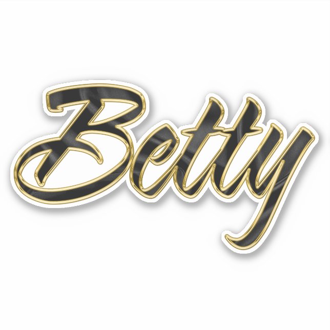 Betty black gold lettering Sticker (Front)