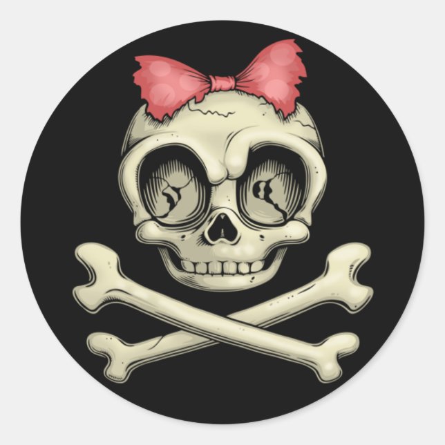 Betty Bones Classic Round Sticker (Front)
