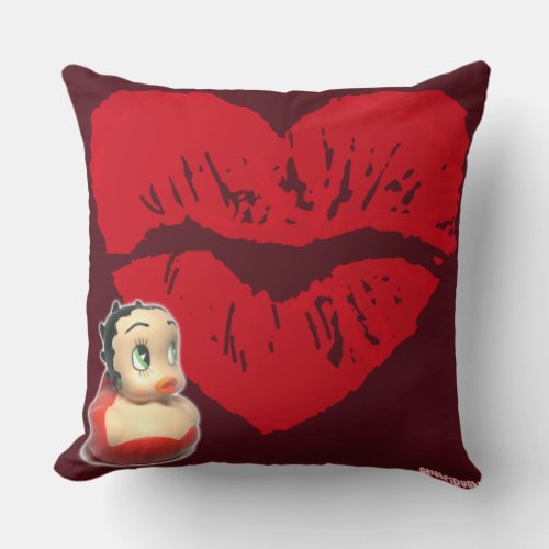 Betty Boop Rubber Duck Kiss CelebriDuck Throw Pillow