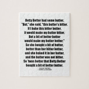 Betty Botter Better Butter (Tongue Twister) Jigsaw Puzzle