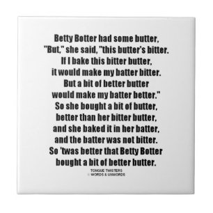 Betty Botter Better Butter (Tongue Twister) Tile