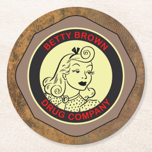 Betty Brown Drug Co Logo Coaster