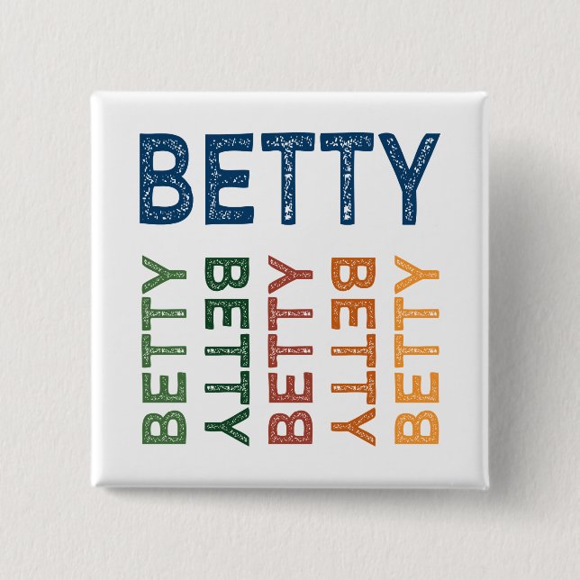 Betty Cute Colorful Pinback Button (Front)