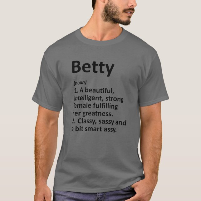 BETTY Definition Personalized Name Funny Christmas T-Shirt (Front)