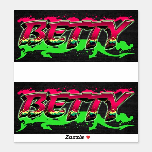 Betty First Name Graffiti Sticker