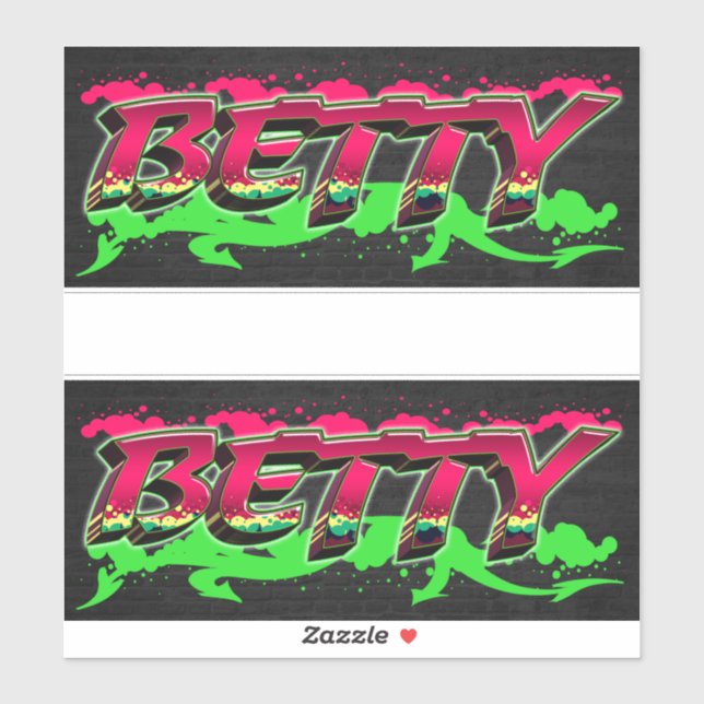 Betty First Name Graffiti Sticker (Sheet)